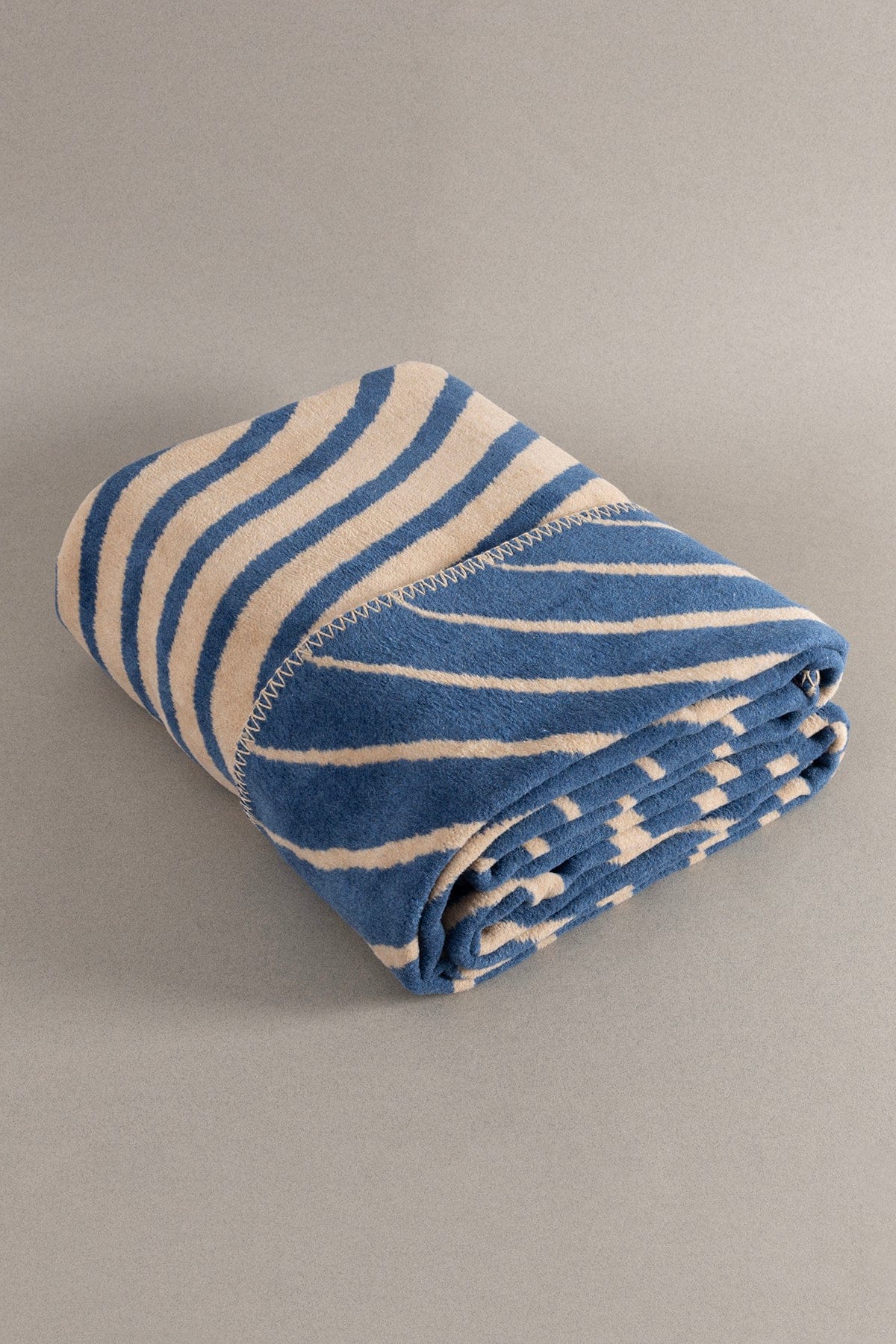 Twin Blanket Soft Cotton Single Blanket Coffee Blue 150 x 200 5033A