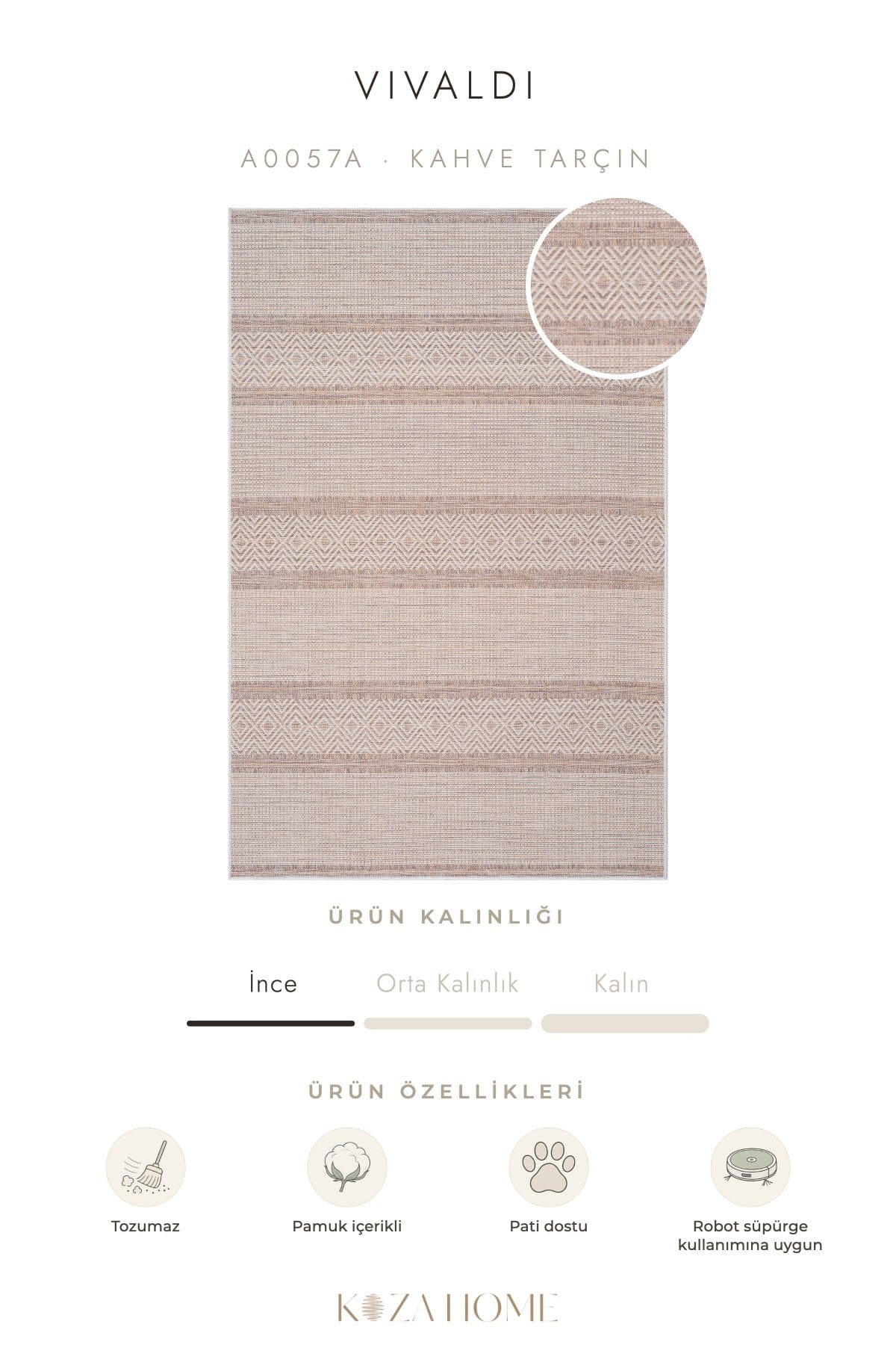 Vivaldi Coffee Cinnamon Modern Rug A0057A