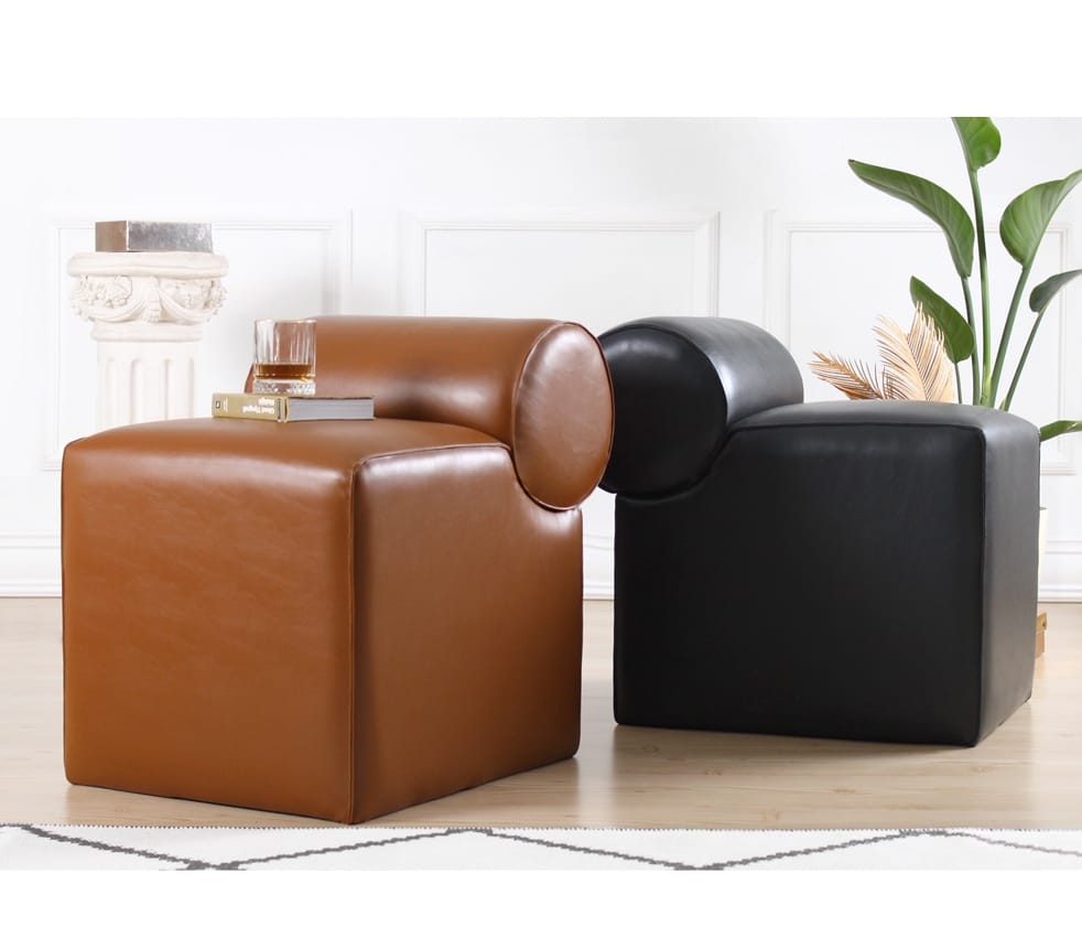 Round Back Mini Pouf