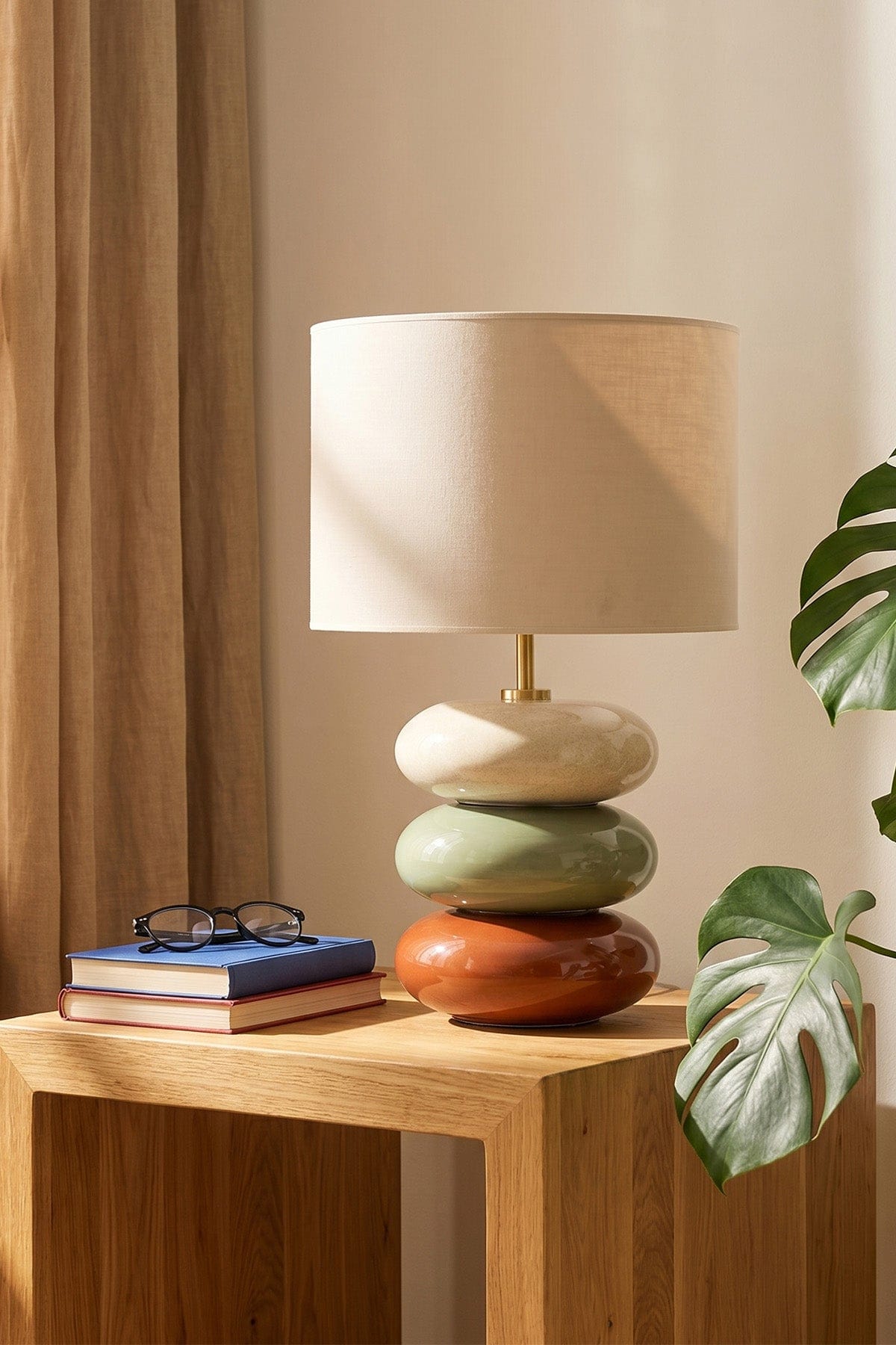 Zenzie İskandinav Tarzı Stoneware Seramik Dekoratif Abajur 4662